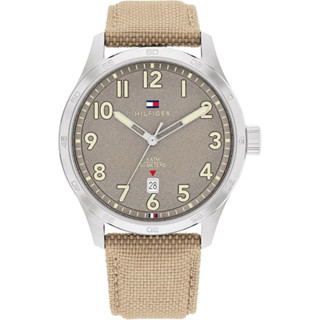 Tommy Hilfiger 礫巖復古尼龍皮革腕錶 日期顯示 44mm TH700319 臺灣公司貨保固2年
