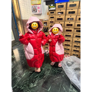 白鴨絨女童羽絨服中長款版加厚