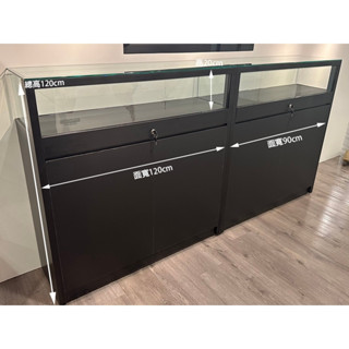 抽屜玻璃櫃 玻璃展示櫃 精品展示櫃 黑色玻璃櫃 託盤玻璃櫃 美耐板玻璃櫃