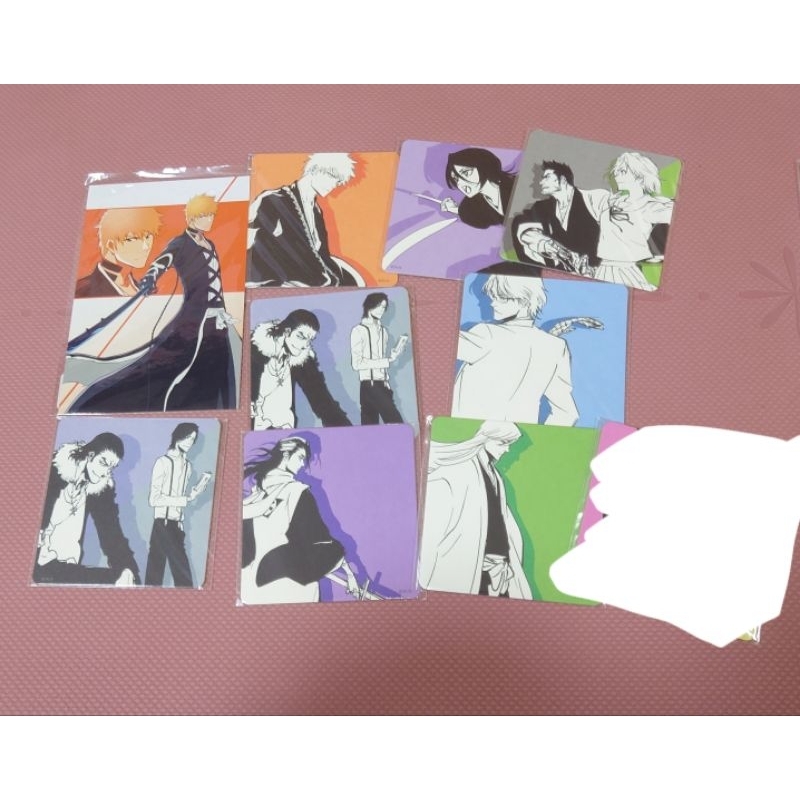 【Bleach 死神】原畫展杯墊 明信片 黑崎一護 朽木露琪亞 朽木白哉 浮竹十四郎