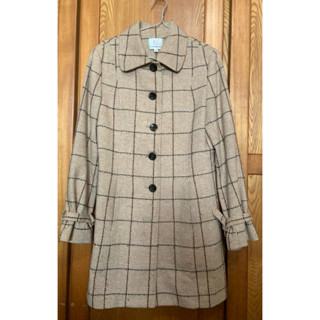 #女生衣物#女生二手衣#二手外套#二手大衣#二手衣服#淺咖啡色格子#外搭#外衣#時尚外衣#淑女的打扮#氣質優雅#時尚