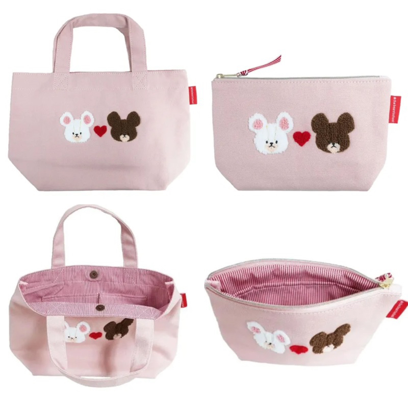 CC選物♾️️現貨✨日本正版 小熊學校 傑琪 刺繡 化妝包 收納包 手提包 手提袋