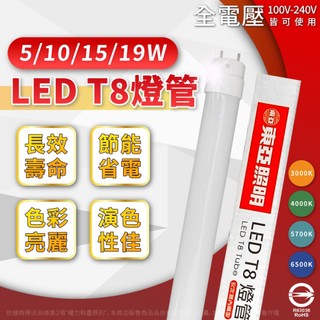 【喜萬年】飛利浦 代工 東亞 T8 LED 燈管 19W 10W 4尺 2尺 白光黃光自然光 雙邊入電 同 旭光 20W