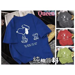 Queen👑S-5XL 大尺碼上衣 【100%純棉】短袖T恤女 圓領T恤寬松大尺碼學生上衣女胖mm短袖百搭夏季