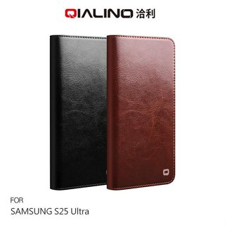 qialino samsung 三星 galaxy s25 ultra 真皮經典皮套(無扣款)牛皮 可站立 可插卡