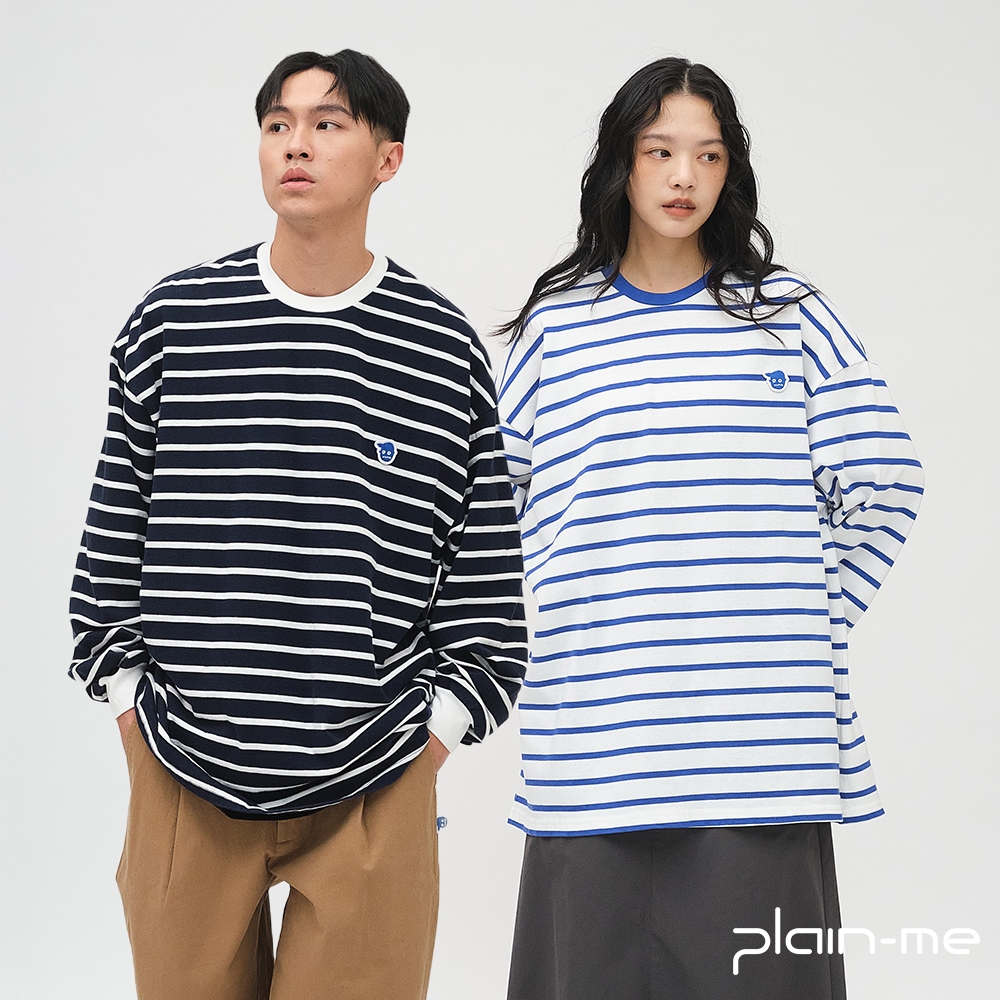 plain-me [小P日常] 條紋上衣 長袖 t恤 長Tee 大學t [PLN0073-251]