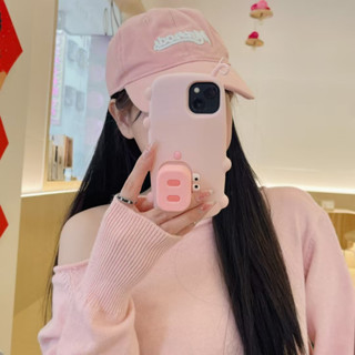 卡通搞怪小豬鼻子伸縮支架適用蘋果16promax手機殼iphone15新款13pro可愛女款14pro創意防摔矽膠保護套