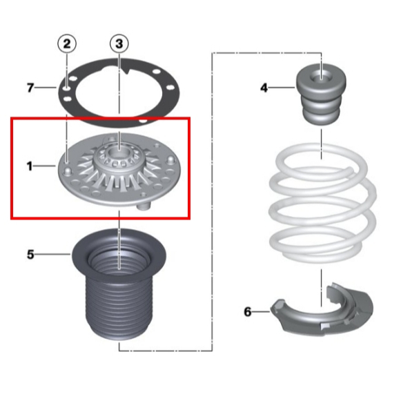 BMW 寶馬 F20 F22 F30 F34 F36 螺絲孔10mm "前"避震器上座 止推軸承 31306880438