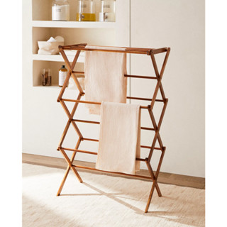 【ZARA HOME/二手】實木可折疊晾衣架 毛巾架 高顔值伸縮臥室陽臺曬衣架 置物架