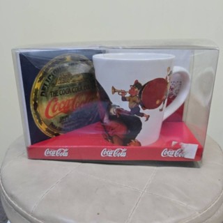 可口可樂 Coca-Cola 馬克杯 磁磚杯墊＆聖誕老公公馬克杯組-B款