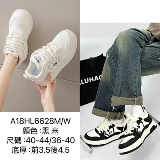 【YoHo shoes】小白鞋 帆布鞋 樂福鞋 懶人鞋 老爹鞋 休閒鞋 綁帶鞋 運動鞋 球鞋 休閒鞋HL6628m/w