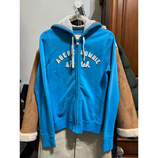 A&F好看寶藍色內刷毛連帽外套（二手）