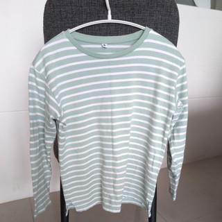 140:Uniqlo長袖，100%棉，條紋T