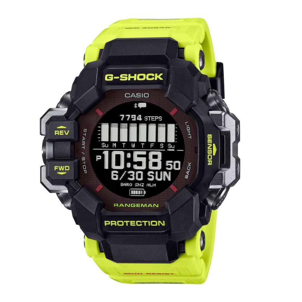 【CASIO 卡西歐】G-SHOCK 藍牙心率偵測太陽能電力 黃 緊急救援 GPR-H1000RY-1A9_53.2mm