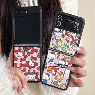 貼紙Kitty貓 三星 Galaxy Z flip7 6折疊手機殼 3D變圖 滿屏蝴蝶結三星flip5 4 3防摔保護殼