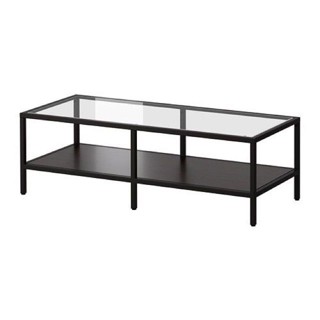 絕版品/北歐工業LOFT風格經典IKEA宜家VITTSJÖ電視櫃玻璃茶幾咖啡桌邊桌邊櫃/黑棕色/二手八成新/特$1680