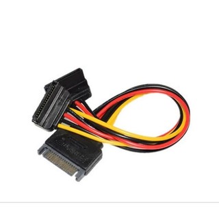 含稅 彎頭SATA電源線一分二 15PIN SATA一公轉二母 SATA1分2 SATA電源延長線 A059