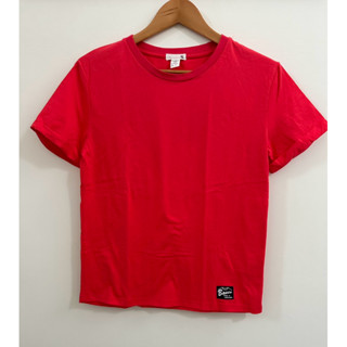 二手 8成新 女裝 fifty percent 活力紅色 實穿棉質 shirt 短袖 寬鬆圓領 套頭T恤 女性 上衣免運