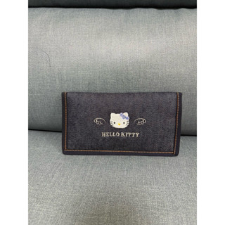 Hello kitty 早期 2003牛仔 丹寧布長夾 錢包