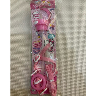 （全新）日本製 Hello Kitty寶特瓶按彈吸管組附背帶