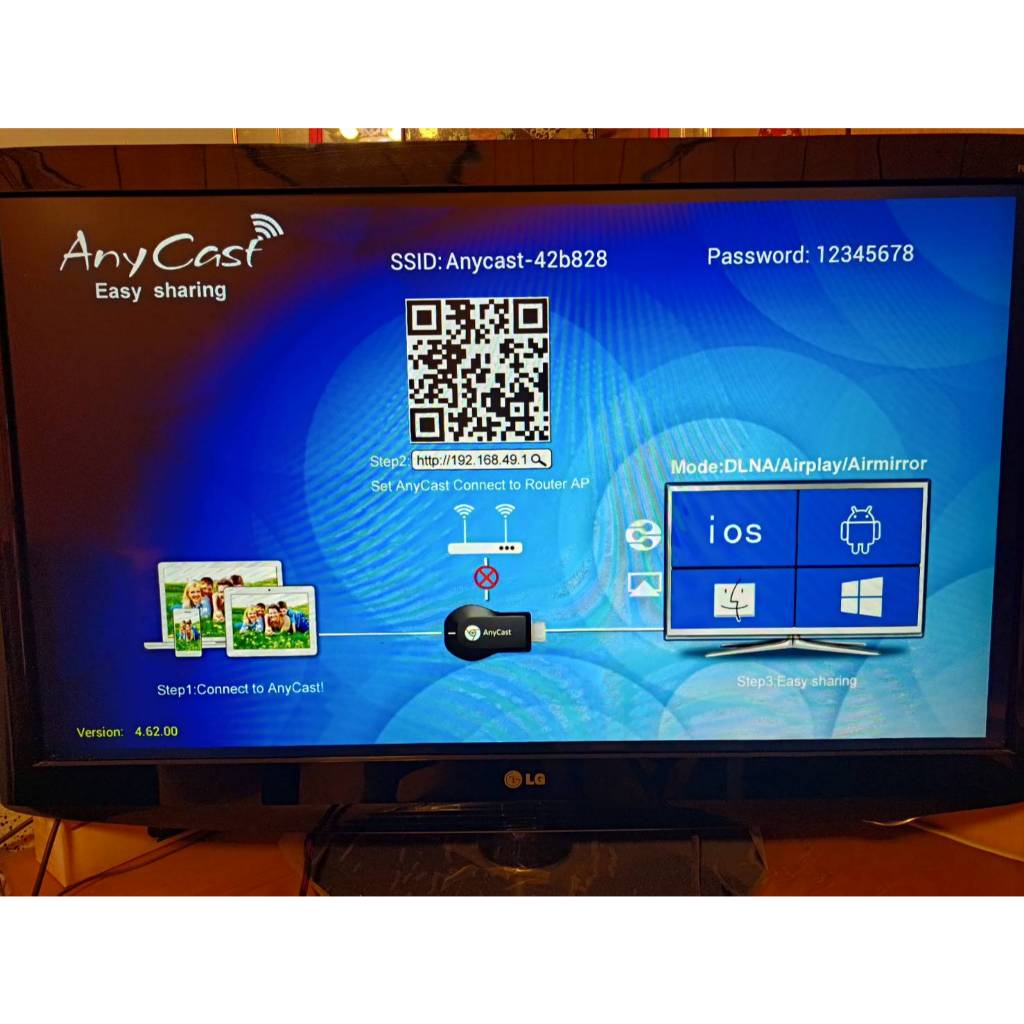 二手-電視棒 AnyCast 無線投影(版本4.62.00)720P