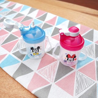 迪士尼 Disney Mickey&Minnie 米奇米妮 吸管學習杯240ml-迪士尼官方正版授權