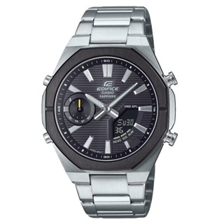 CASIO 卡西歐(ECB-S10DB-1A) EDIFICE 智慧藍芽手機連結 纖薄舒適 雙顯錶-深灰
