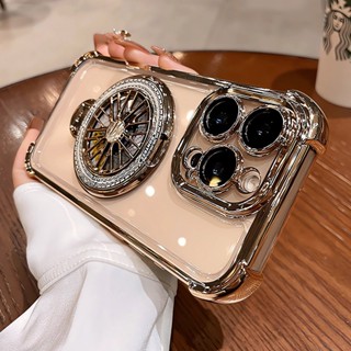 360°旋轉陀螺支架手機殼 四角加厚防摔保護殼 適用iphone 16 15 14 13 12 11 pro max