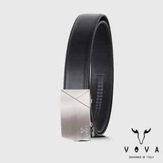 【VOVA 沃汎】臺灣總代理 典雅紳士金屬髮絲紋自動扣皮帶-鎗色/VA017-004-SGU