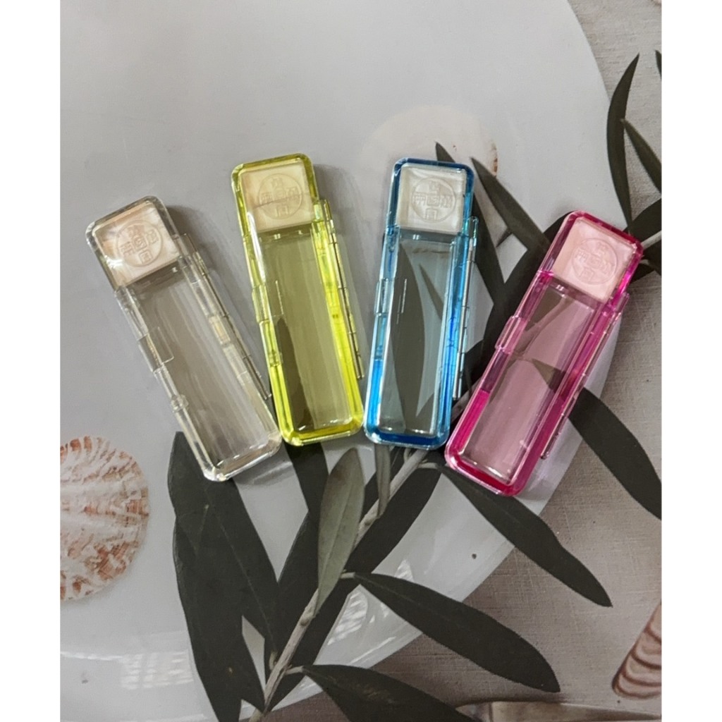 透明彩色印章盒 印章收納盒 壓克力印章盒 印章膠盒 內附印泥 4分／5分／6分 水晶印章盒 透明印章盒