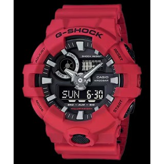 CASIO 卡西歐 G-SHOCK 強悍雙色系列 搶眼視覺 雙顯錶 - 黑紅 (GA-700-4A)[ 秀時堂 ]