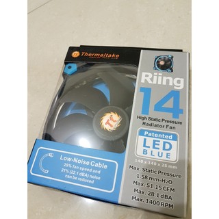 [玩家自賣]Thermaltake 曜越 TT Riing 14cm LED 炫光藍機殼風扇 系統風扇