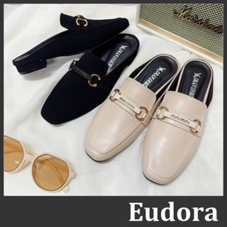 【Eudora】MIT臺灣製 半拖 懶人鞋 樂福鞋 半包鞋 前包後空 半拖鞋 穆勒鞋 馬蹄釦金釦 低跟 涼拖鞋 懶人拖鞋