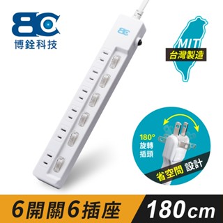 限時下殺《臺灣製造》2P 6開 兩芯延長線 旋轉插插頭 過載自動斷電延長線1.8M/2.7M/4.5M 51/60