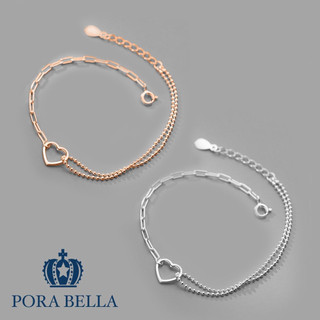 《Porabella》925純銀手鍊 幸運手鏈 心心相戀 情人節禮物 告白 銀飾 Bracelets