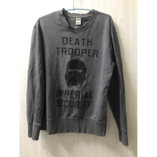 ［公主皮箱-二手］NG波浪領Uniqlo x STAR WARS灰色圓領長袖上衣 男M