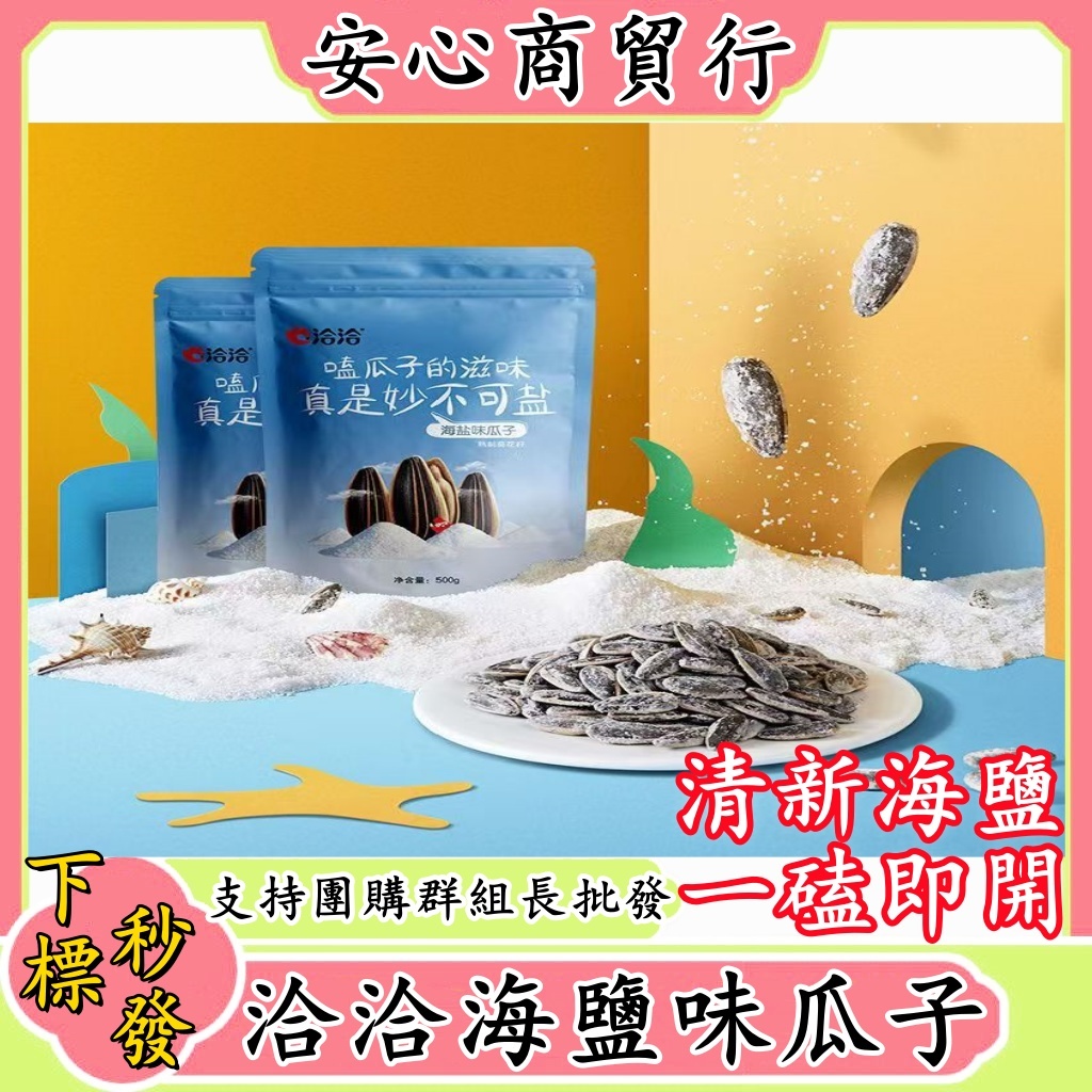 【台灣現貨】洽洽海鹽瓜子500g/袋裝 鹹味瓜子 葵花籽 洽洽瓜子 大包裝堅果炒貨 恰恰追劇休閒零食 夜市熱賣零食