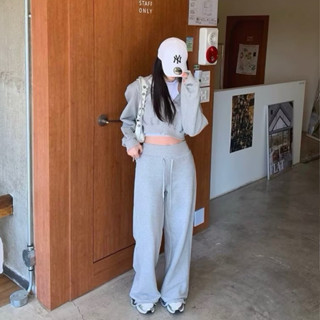 現🔥《小姐姐韓國代購》正韓 休閒抽繩運動棉褲 外套 套裝 a