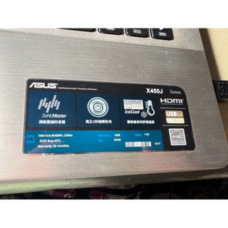 ASUS華碩 i5四代X450J 4200H 14吋筆電 筆記型電腦 ，無硬碟、無光碟機、無ram，當零件機賣不附充電器