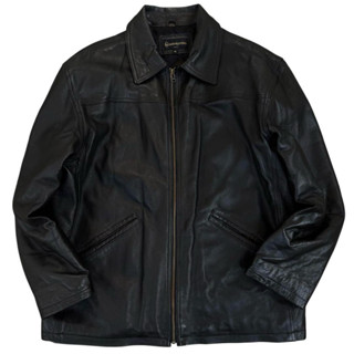 GIANNI VALENTINO 小羊皮拉鍊翻領夾克 皮衣外套
