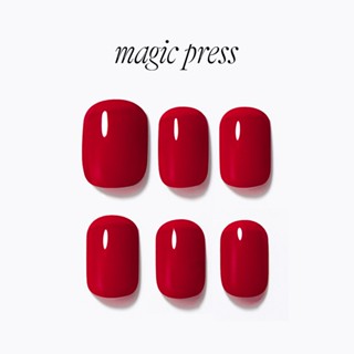 【DASHING DIVA】magic press薄型經典美甲片 30入 泡泡紅 免果凍膠 免照燈