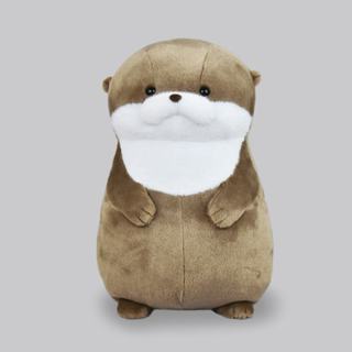 現貨【守夜鴞商行】日本正版 AMUFUN 棕色 超大抱枕娃娃 水獺 絨毛 娃娃 BIG 水族館 人氣動物 水獺家族