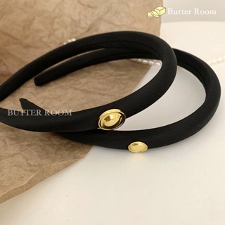 Butter Room 金色圓形髮箍 （大/小） 臺灣出貨免運 金標 簡約 復古 高階感 黑色髮箍 INS風 緞面