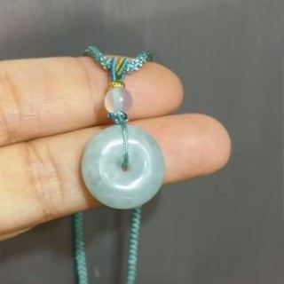 玉貴人…天然冰糯種平安扣翡翠玉墜項鍊，特價