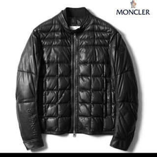 女款MONCLER 小羊皮羽絨服 皮衣外套夾克