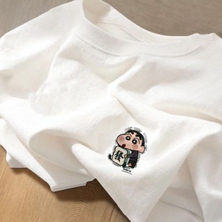 有被可愛到！蠟筆小新 純棉 短袖 t恤 短袖上衣 白色衣服 印花 t恤 日系復古 寬鬆上衣 精品短袖 個性上衣 夏天衣服