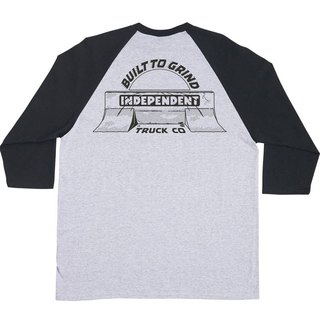 INDEPENDENT 44156283-GBK BAR-RIER 3/4 T-SHIRT 七分袖TEE (灰色x黑色)