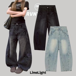 ☆LimeLight☆ FIVELGENE 美式彎刀寬鬆闊腿直筒 牛仔褲 水洗 鬆弛感 廣州連線 FIV-019