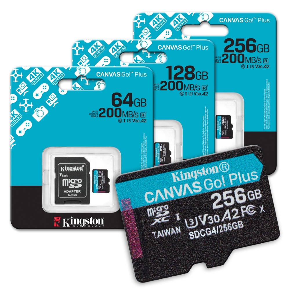 金士頓 Canvas Go!Plus SDCG4 64G 128G 256G microSDXC U3 記憶卡 TF卡