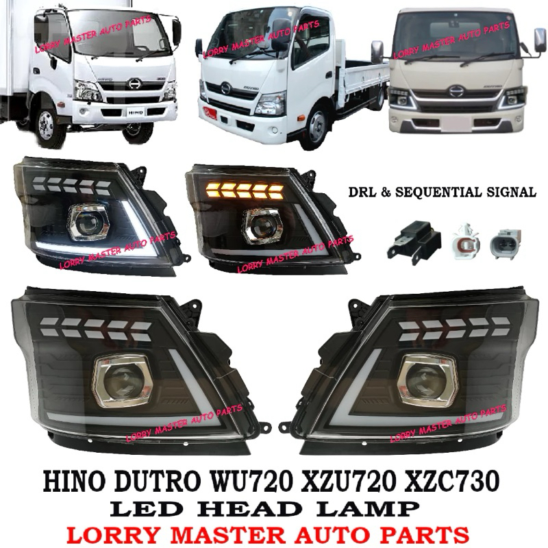 【Hino 300 五期/六期_可驗車】高品質LED"流水 #大燈總成" 6.5噸~8噸 #JK #LED #大燈